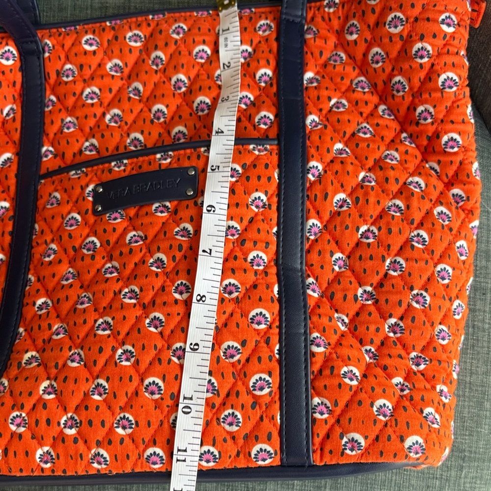 Vera Bradley Trimmed Rio Rosie large Tote purse shoulder bag orange NWOT beach - Picture 12 of 12